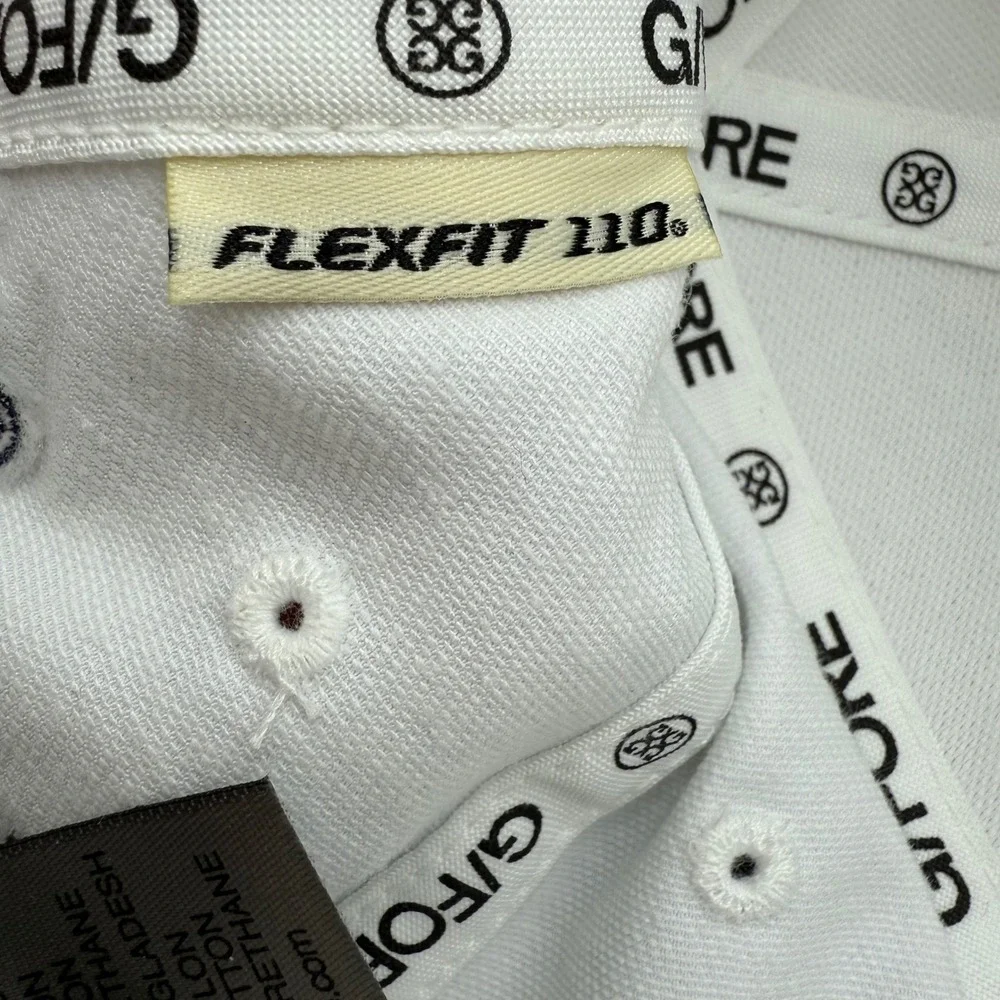 G FORE Men‎ White Flexfit 110 Baseball Cap with California LA Bear Heart Logo OS